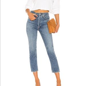 AGOLDE Riley high rise straight leg crop